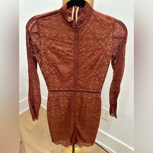 Wilfred Aritzia High Neck Lace Dress